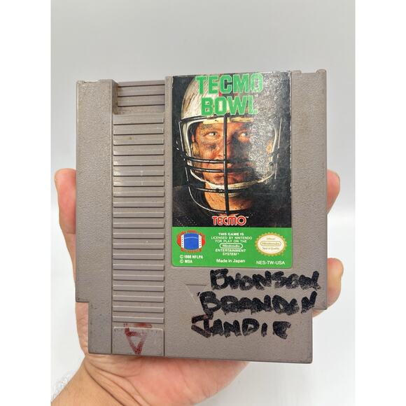 Tecmo Bowl Nintendo NES Cartridge Only - Authentic / Tested - Picture 5 of 5